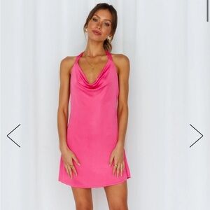 Hello Molly hot pink mini dress